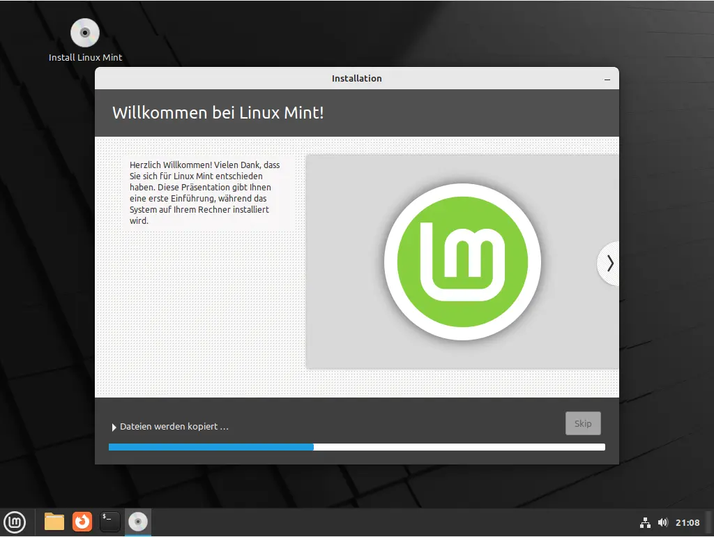 Bild: Bildershow und Fotschrittsbalken für Dateien Kopieren.