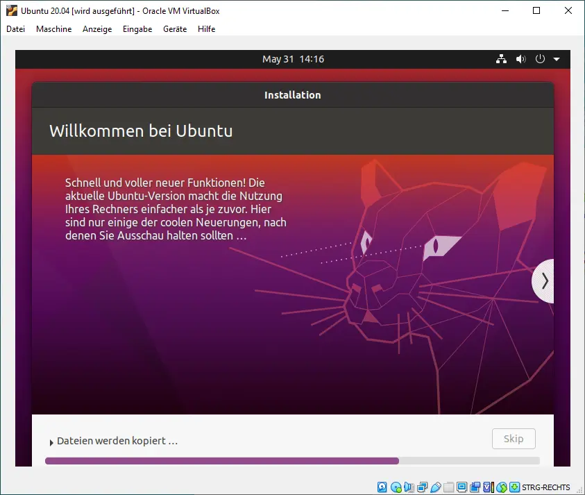 Bild: Bildershow und Fotschrittsbalken für Dateien Kopieren.