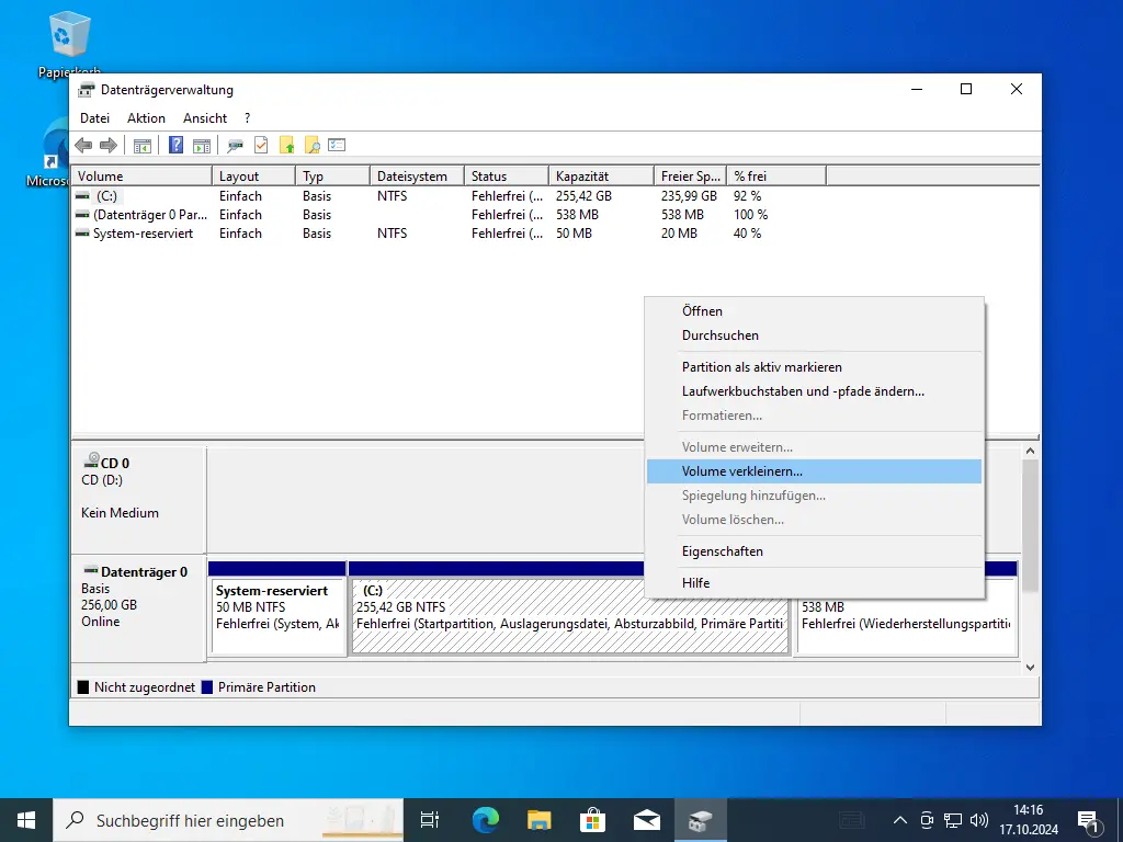 Bild: Festplattenprogramm gestartet.
