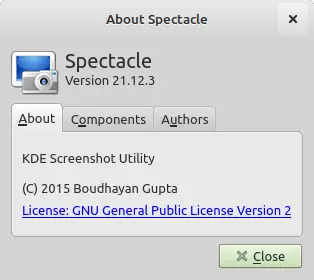 Bild: KDE Spectacle About.