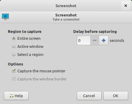 Bild: Xfce Screenshooter nach dem Start.