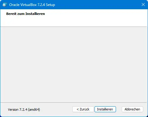 Bild: Abfrage, eigentliche Installation starten?